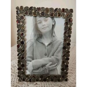 Green Tree Gallery 4x6 Colored Jewels With Rhinestones Ornate Picture Frame‎